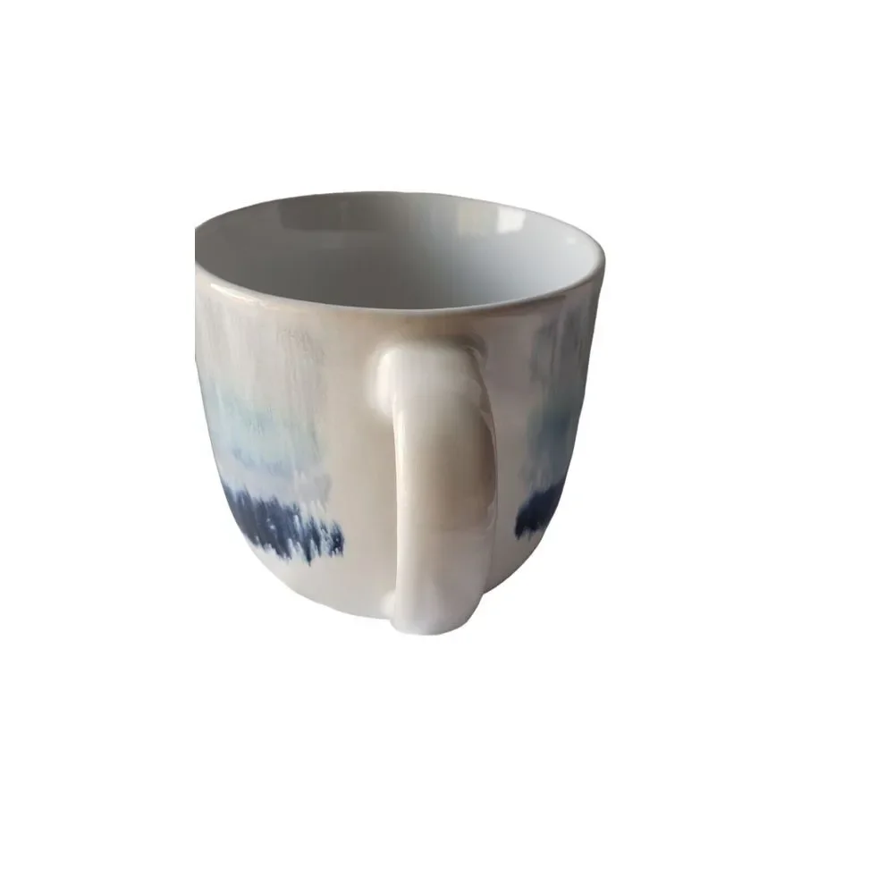 Pier One 1‎ Stoneware Coffee/Tea Mug Blue Ombre Band 20 Oz